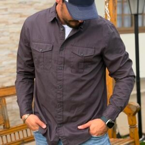 camisa rebell work chumbo frente