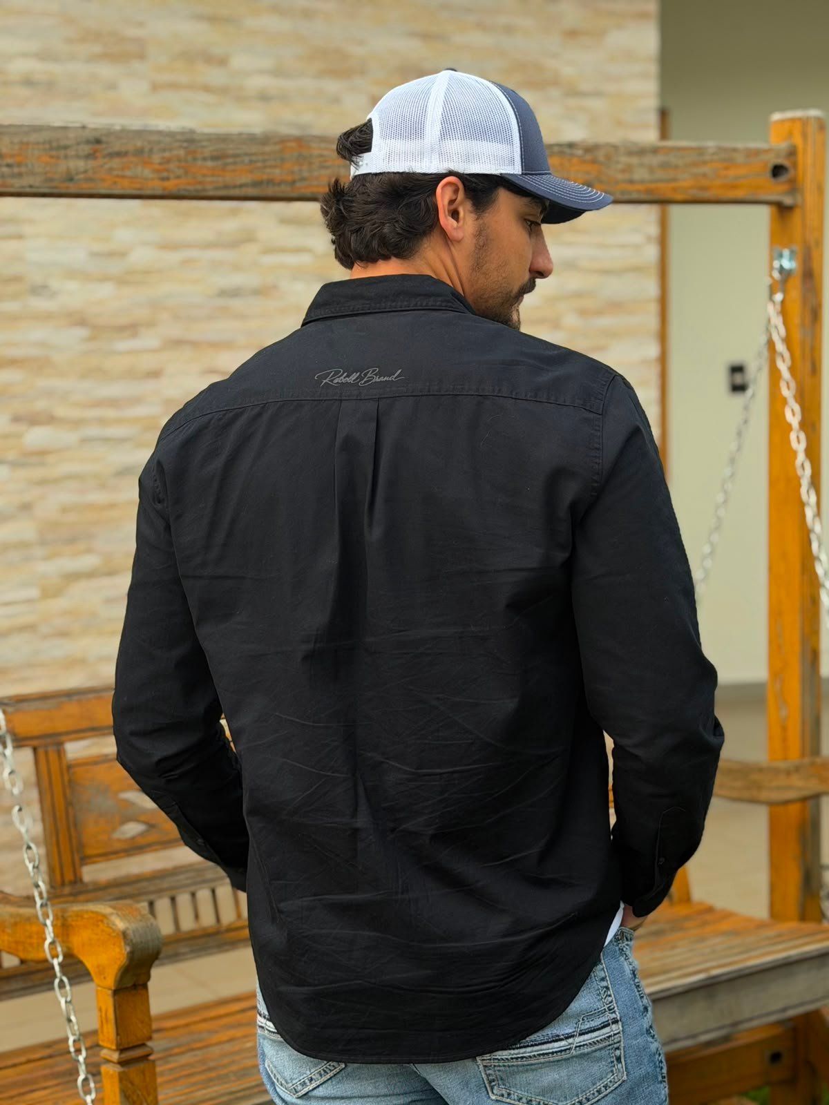 camisa rebell work preto costas camisa rebell work preto costas
