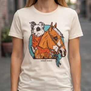 Inicio camiseta feminina rebell brand horse dog western