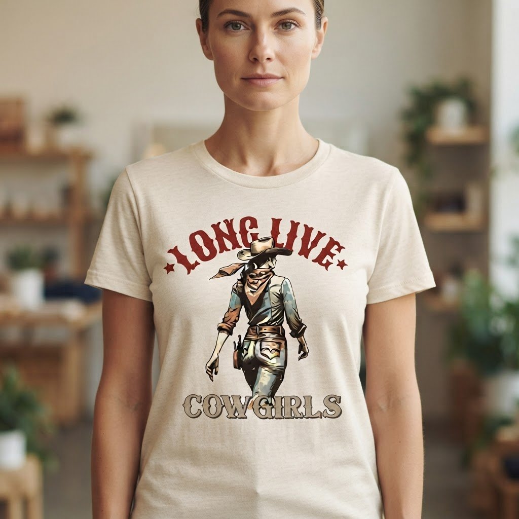 camiseta feminina rebell brand long live cowgirls