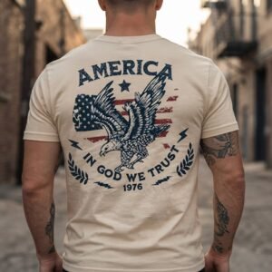 AMERICA camiseta rebell brand america in god we trust
