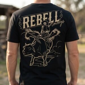 camiseta rebell brand cowboys bull rider
