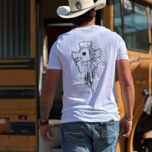 camiseta rebell brand longhorn sketch branco 01