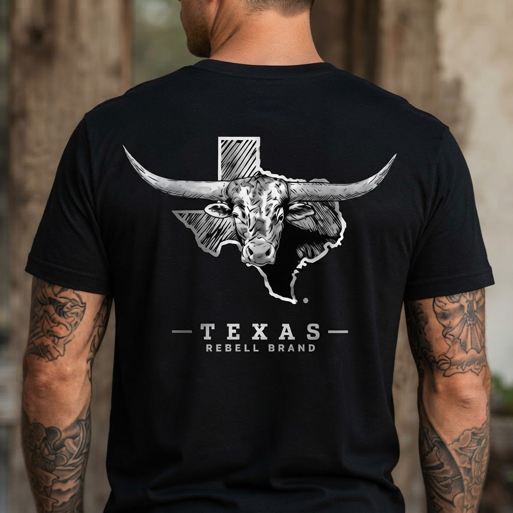 camiseta rebell brand texas longhorn map