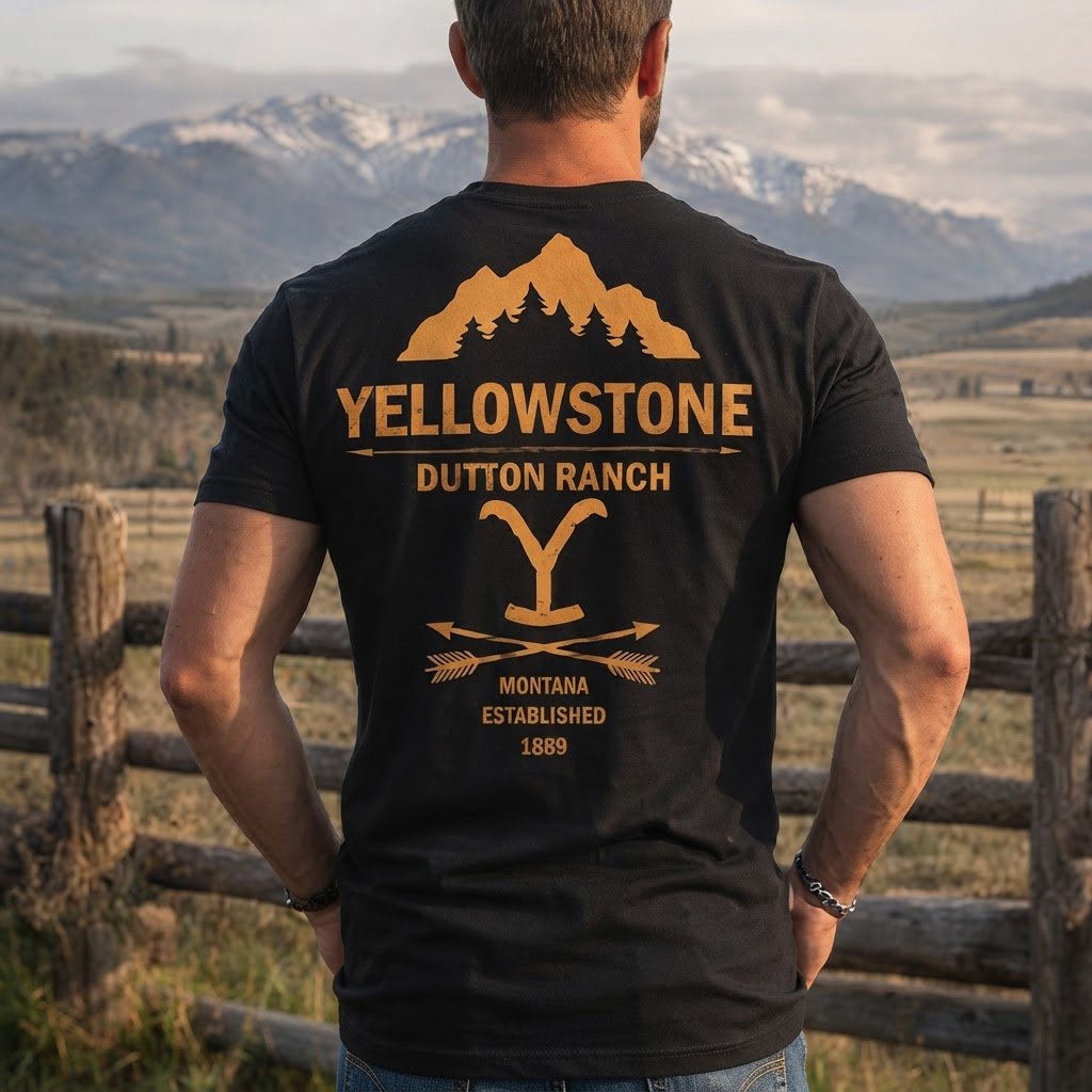 camiseta rebell brand yellowstone mountain ranch